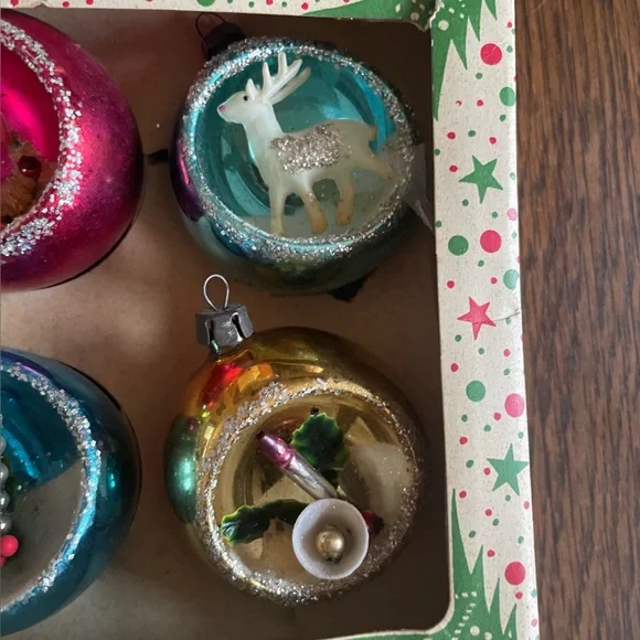 Vintage Kitschy Christmas Boxed Diorama Indent Ornament Collection❤️🎄 - Picture 9 of 16